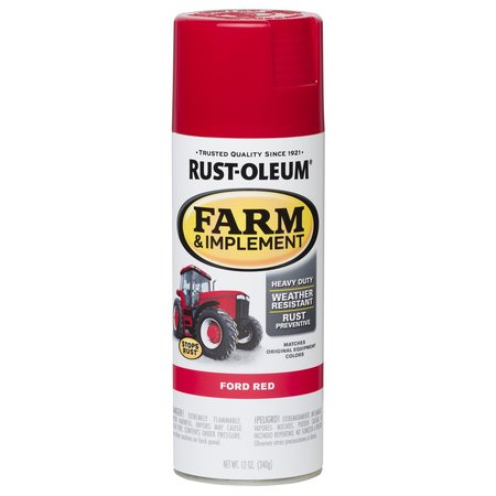 RUST-OLEUM Farm & Implement Paint, Gloss, Ford Red, 1 gal 280136